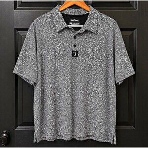 Bogey Bros Golf Polo Men’s XXL Black White Abstract Print Performance Stretch